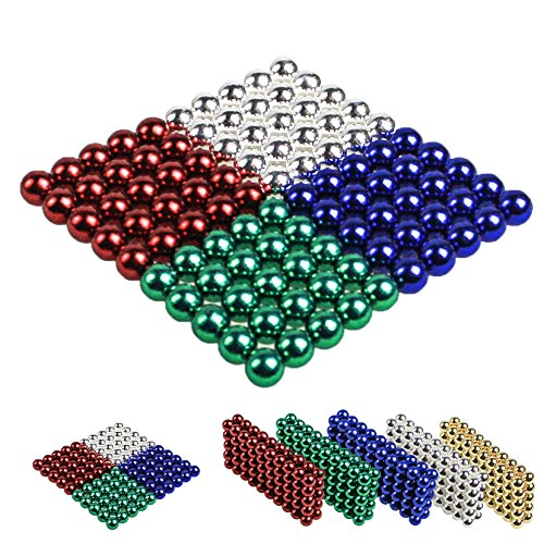 LaoSiJi, 100 sfere magnetiche da 5 mm per lavagne magnetiche, 4 Farben –
