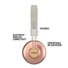 Carica l&#39;immagine nel visualizzatore di Gallery, House of Marley Positive Vibration 2 Cuffie Wireless, Auricolari Over Ear Senza Fili con Bluetooth, Durata Batteria 12 Ore, Diver da 40 mm, Microfono Incorporato, Comandi Integrati, Rame