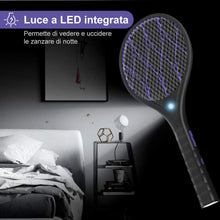 Carica l&#39;immagine nel visualizzatore di Gallery, YISSVIC Racchetta Zanzare Elettrica, 1200 mAh Ricarica USB, 3800 Volt con Torcia Rimovibile, Illuminazione a LED, Protezione Maglia a Doppio Strato, Adatto per Casa Giardino Campeggio BBQ Picnic