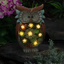 Carica l&#39;immagine nel visualizzatore di Gallery, La Jolíe Muse Statua Animale Decorazione Giardino, Gufo a Luce Solare in Resina a energia Solare, Statuetta Animale Lampada Luminosa, Ornamenti da Esterno Gufo
