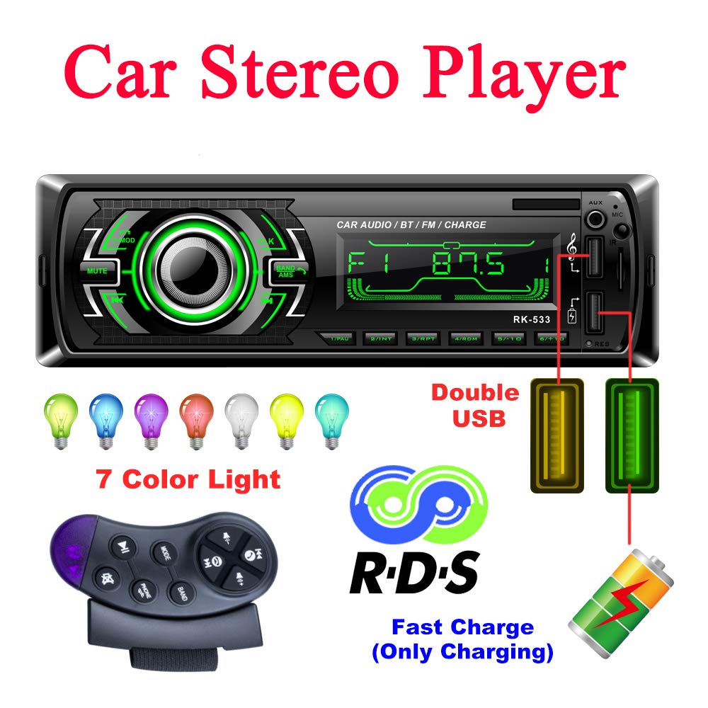 Bosszi Car Stereo, 4x60W Autoradio Bluetooth 1 Din Radio FM, Ricevitore... - Ilgrandebazar