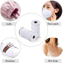 Carica l'immagine nel visualizzatore di Gallery, 91 Metri Elastico per Cucito 5mm Cordoncino Elastico Piatto Cavo Elastico Bianco Lunghezza Nastro per Cucito e Artigianato Bobina di Elastico per Il Cucito e l'Artigianato