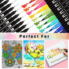 Carica l&#39;immagine nel visualizzatore di Gallery, KAZATE Brush Pen Lettering 36 Colori, Pennarelli Doppia Punta Fine e Grossa Pennello per Bambini Adulto Pennarelli Set Professionali da Colorare ad Acquerello, Bullet Journal, Mandala