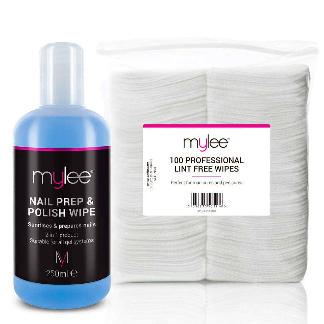 Kit per manicure Mylee Prep & Polish Wipe smalto/gel unghie + 100... - Ilgrandebazar