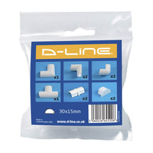 Carica l&#39;immagine nel visualizzatore di Gallery, D-Line CLOAP3015W Accessori a Scatto - 30mm (P) x 15mm Mini (30x15mm), Bianco - Ilgrandebazar