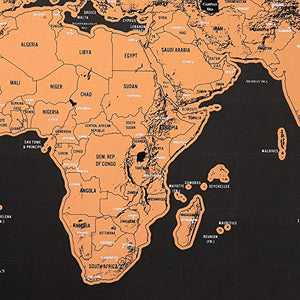 CAMWAY Mappa del Mondo da Grattare,Scratch Map World Extra Large 82X59...