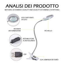 Carica l&#39;immagine nel visualizzatore di Gallery, Lampada Estetista con Lente d&#39;Ingrandimento 8 Diottrie,Lampada LED USB... - Ilgrandebazar