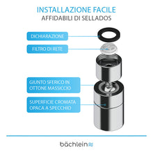 Carica l'immagine nel visualizzatore di Gallery, Bächlein Rompigetto universale per rubinetti da cucina, con due tipi di getti, girevole, cromato