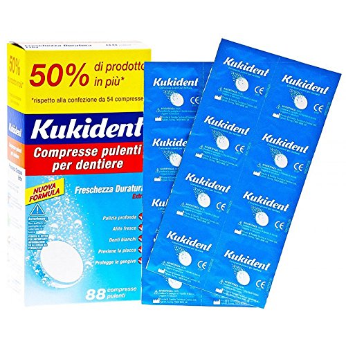 Kukident Kuk0100016 Capsule Pulenti Dentiere, 88 Compresse, 158.4 g