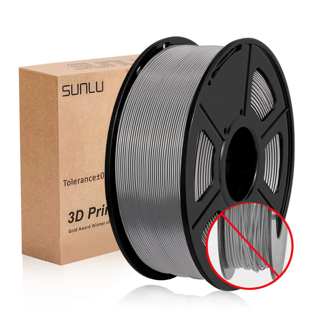 SUNLU Filamento per Stampante 3D, PLA 1.75,Tangle Free PLA-Grigio - Ilgrandebazar
