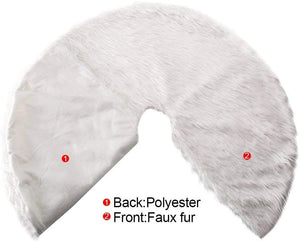 arekeke Tappeto per Albero di Natale, Gonna Copertura di Base Bianco Peluche Pannello Esterno Albero Natale per Decorazione di Festa di Natale (90cm)
