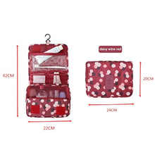 Carica l&#39;immagine nel visualizzatore di Gallery, Emwel appeso Toiletry Organizer Travel trousse per donne e Fiore rosso vino - Ilgrandebazar