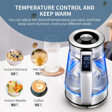 Carica l&#39;immagine nel visualizzatore di Gallery, Bollitore Elettrico in vetro, Bosenkitchen 1.7L Impostazione della temperatura (40 ℃ -100 ℃) Bollitore con filtro rimovibile, funzione di mantenimento del calore e protezione contro il ,BPA Free 2200w