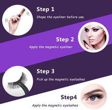 Carica l'immagine nel visualizzatore di Gallery, Ciglia Magnetiche Con Eyeliner Magnetico Kit, 5 Paia Di Ciglia Finte Naturali E Di Lunga Durata, Ciglia Finte Magnetiche Riutilizzabili Senza Colla