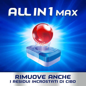 Finish, 72 Pastiglie Per Lavastoviglie, All In One Max, Limone