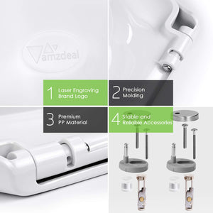 Amzdeal Copriwater, Sedile WC con Chiusura Ammortizzata, Slow Down Muto... - Ilgrandebazar