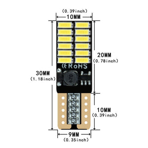 Fastcar 10pcs 194 W5W T10 led canbus no error cuneo lampadine 24 T10, Bianca - Ilgrandebazar