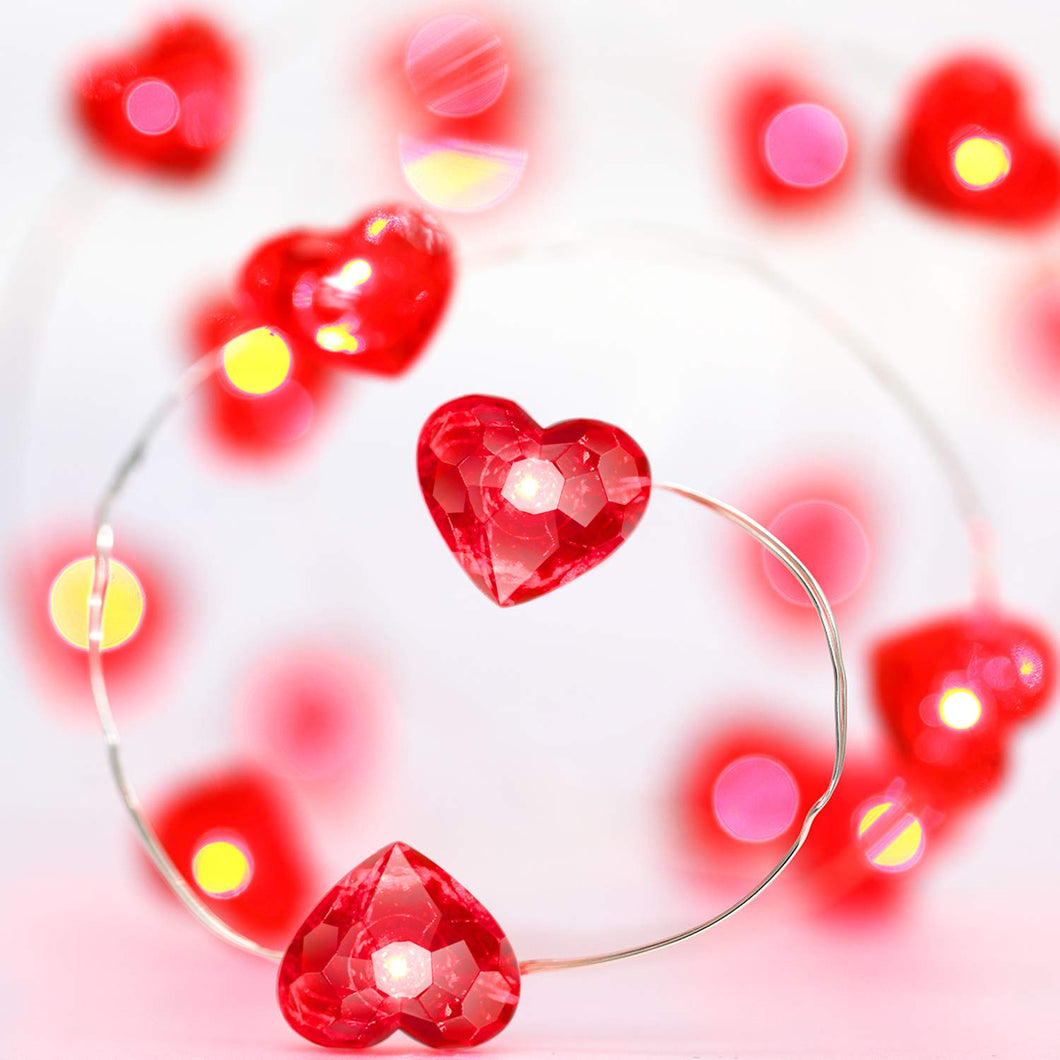 Luci della Stringa del Cuore, 10ft 40 LED Batteria Decorazione Di San... - Ilgrandebazar