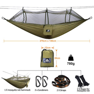 NATUREFUN Amaca da Campeggio Viaggio Ultraleggera 275×140 cm, Army-green - Ilgrandebazar