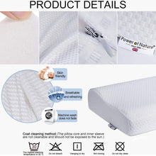 Carica l'immagine nel visualizzatore di Gallery, Power Of Nature Cuscino Cervicale Memory Foam, Cuscino, Guanciale Letto in Memory Foam Ergonomico per Dolori a Collo e Cervicali, Federa Morbida Rimovibile e Lavabile