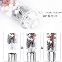 Carica l'immagine nel visualizzatore di Gallery, VEHHE Soffione doccia Potente flusso con filtro perline Alta pressione Boosting Soffioni doccia portatili Spray con 3 modalità Risparmio idrico Design con un pulsante di arresto