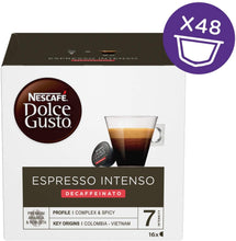 Carica l'immagine nel visualizzatore di Gallery, Nescafé Dolce Gusto Espresso Intenso Decaffeinato Caffè, 3 Confezioni da 16 Capsule (48 Capsule)