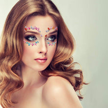 Carica l'immagine nel visualizzatore di Gallery, WOWOSS 4 Pezzi Viso Gemme, Adesivi Strass per Trucco Tatuaggi...