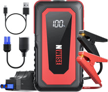 Carica l'immagine nel visualizzatore di Gallery, Avviatore di emergenza per auto, 2000A 20000mAh Avviatore per batteria per auto/moto Avviatore di emergenza per auto 12V Power bank portatile, torcia a LED, porta USB per smartphone