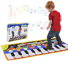 Carica l'immagine nel visualizzatore di Gallery, RenFox Tappeto Musicale, Piano Mat Tastiera Danza Stuoia Strumento Musicale 5 modalità e 8 Suoni, Tappeto Musicale Tocco Mat Bambini Educativo Giocattolo(110 * 36 cm)