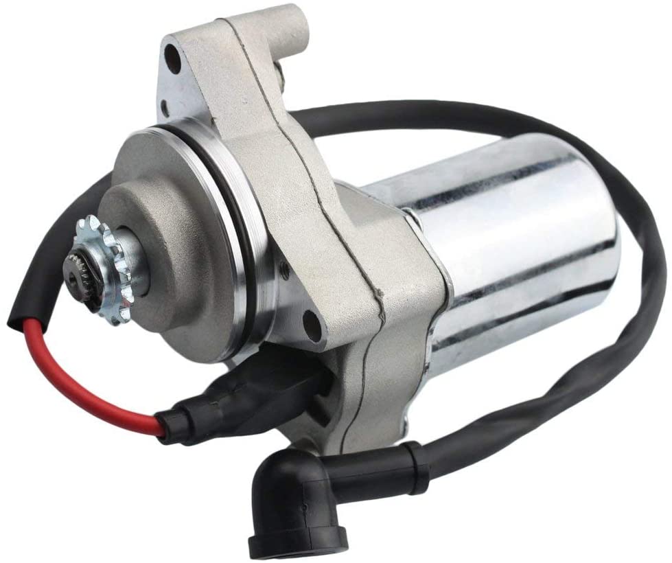 GOOFIT Avviamento Elettrico 12V Minimoto Motore Go Kart Top Performance per 50cc 70cc 110cc 125cc ATV Quad Scooter Ciclomotore Argento