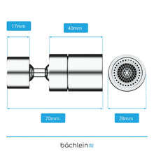 Carica l'immagine nel visualizzatore di Gallery, Bächlein Rompigetto universale per rubinetti da cucina, con due tipi di getti, girevole, cromato