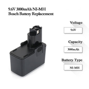 REEXBON Batteria 12V 3.0 NIMH per Bosch 2607335037 3.0Ah, 9.6v 3.0ah