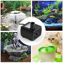 Carica l'immagine nel visualizzatore di Gallery, flintronic Mini Pompe à Eau Submersible (350 L/H, 5 W), Pompe Aquarium Ultra-Silencieux avec 3 Pieds de Ventouses et 2 Buses, Ajustable Pompe Fontaine pour Étang Poisson Fontaine Réservoir de Poissons