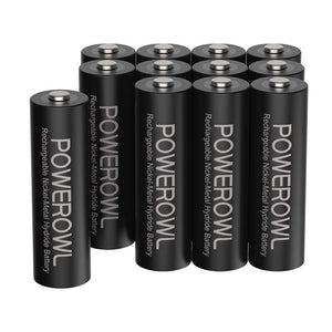 Batterie AA Stilo POWEROWL 2800mAh ad Alta 12 Pile, Ricaricabili - Ilgrandebazar
