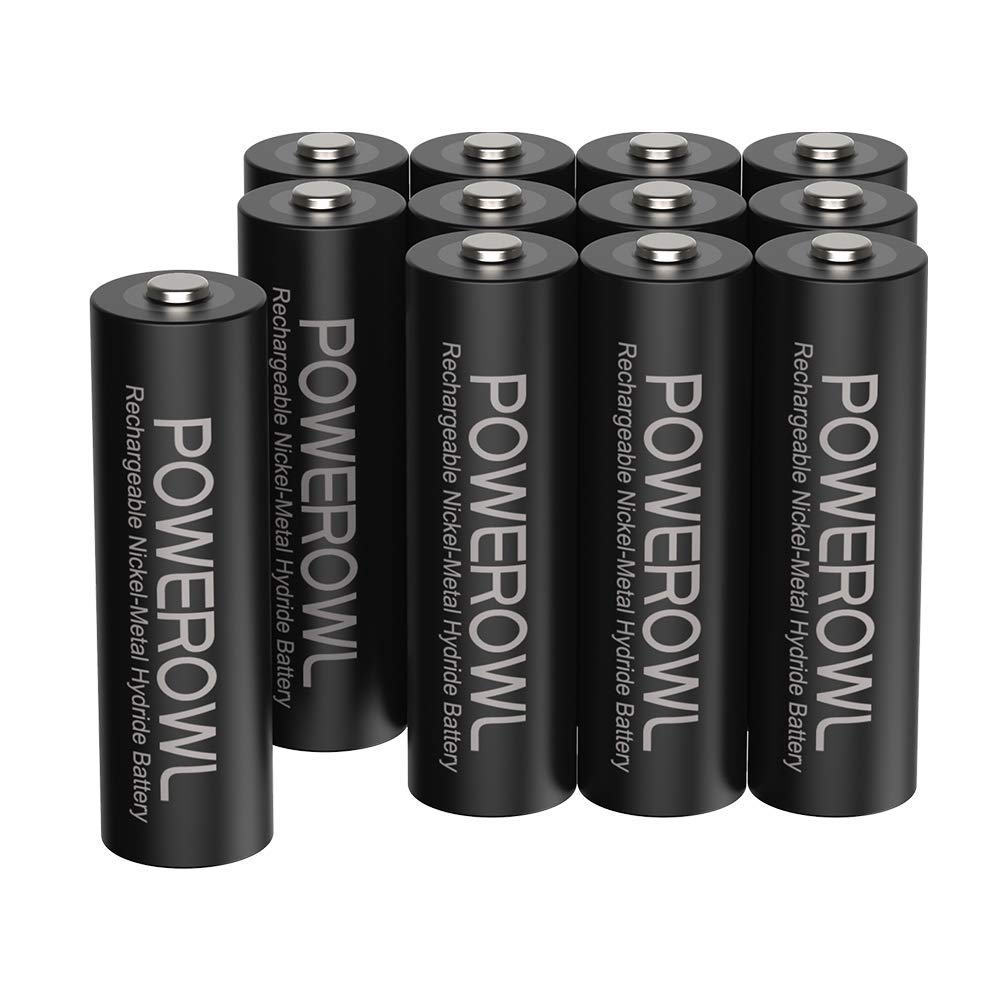 Batterie AA Stilo POWEROWL 2800mAh ad Alta 12 Pile, Ricaricabili - Ilgrandebazar
