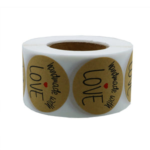 Hybsk (TM) 3,8 cm inch Round Natural Kraft realizzato a mano con amore 1 Roll - Ilgrandebazar