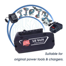 Carica l&#39;immagine nel visualizzatore di Gallery, DOSCTT Sostituzione per Bosch BAT609 18V 5500mAh Li-Ion Batteria 1 pack, Nero