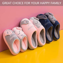 Carica l'immagine nel visualizzatore di Gallery, ChayChax Carino Cartone Animato Pantofole da Casa Bambini Uomo Donna Inverno Peluche Ciabatte Interne Comode Caldo Scarpe di Cotone Invernale, Rosa Grigio, 41/42 EU=Produttore 42/43