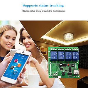 OWSOO Módulo Relé WiFi,Interruttore Intelligente WiFi, Universale 4CH-DC5V