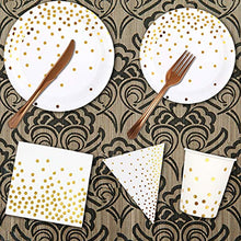 Carica l'immagine nel visualizzatore di Gallery, Set Piatti Bianchi 145 Pz Carta Natale Tovaglioli Bicchieri Bianco