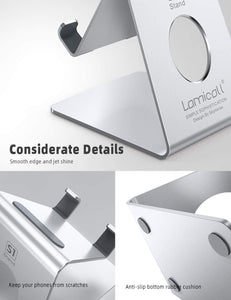 Lamicall Supporto Telefono, Dock Telefono : Universale Supporto Dock per Phone XS XS Max XR X 8 7 6 6S Plus 5 5S 4 4S, Huawei, Samsung S9 S8 S7 S6 S5 S4 S3, Scrivania, Altri Smartphone - Argento