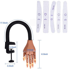 Carica l'immagine nel visualizzatore di Gallery, Manicure Dito di Formazione, Mano per Pratica Unghie professionali, Flessibile Mano Pratica per Unghie Finte Nail Art con 200 pezzi Tip Unghie Finte Regolabili