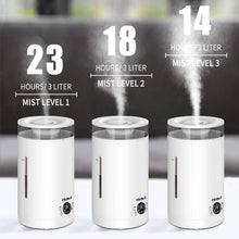 Carica l&#39;immagine nel visualizzatore di Gallery, Umidificatore Ambienti ad Ultrasuoni Capacità 3L Diffusore di Olio Essenziali Display LED Timer 12h Riempimento dall’Alto Due Bocchette Emissione Vapore ELEHOT