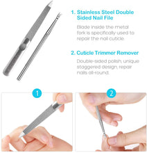 Carica l&#39;immagine nel visualizzatore di Gallery, ETEREAUTY Spingi Cuticole 5 Pezzi in Acciaio Inox Cuticole Unghie Rimuovi per Rimuovere Pelle Morta, Nail Art, Pedicure e Manicure