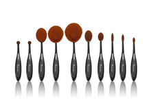 Carica l&#39;immagine nel visualizzatore di Gallery, Start Makers pennelli ovali make up - 10pcs / Set Spazzolino stile black