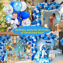 Carica l'immagine nel visualizzatore di Gallery, Palloncini Compleanno Ragazzo, TOLOYE Decorazioni Compleanno, Happy Birthday Banner, Blu Palloncini con Coriandoli con Lettere,Tovaglia per Ragazzo, Baby Shower,Compleanno, Decorazioni per Feste