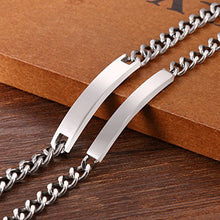 Carica l&#39;immagine nel visualizzatore di Gallery, Cupimatch Coppia Lovers Braccialetto Bracciale Acciaio Inox Liscio Regalo... - Ilgrandebazar
