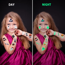 Carica l&#39;immagine nel visualizzatore di Gallery, Tatuaggi per Bambini 300 Finti Luminous Horror Tatuaggi Temporanei per Bambini Adesivi,Scheletri Pipistrelli Fantasmi Ragni Clowns Demoni Cat Tatuaggi,Compleanno Festa Gadget Regalini Hallowee-20
