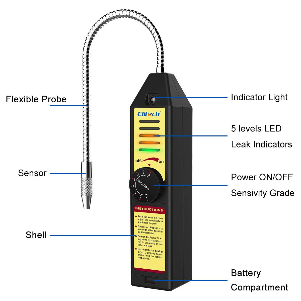 Elitech WJL 6000S Freon Rilevatore Di Perdite Rilevatore Di Perdite Al 