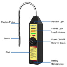 Carica l'immagine nel visualizzatore di Gallery, Elitech WJL-6000S Freon Rilevatore di perdite Rilevatore di perdite alogene Rilevatore di perdite di gas refrigerante HVAC Aria condizionata R22 R410A R134A CFC HCFC Indicatori HFC Alta precisione